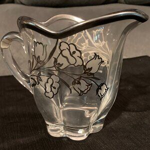 VTG 1939 Duncan Miller Canterbury Art Deco Creamer-Etched Silver & White Overlay